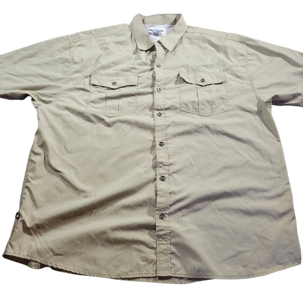 Ablanche New York Shirt Mens 5XL Beigr Short-Sleeve Button-Up Pockets